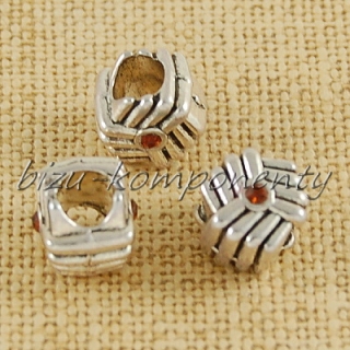 Kovový korálek uzel s hnědými šatony