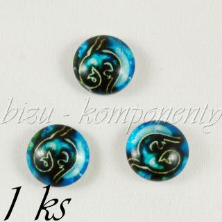 Skleněný kabošon kozoroh, 12 mm