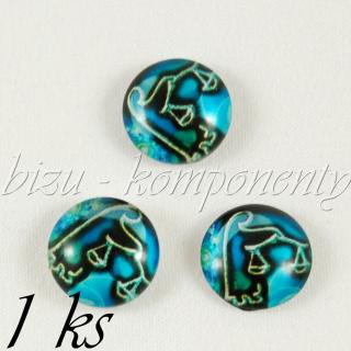 Skleněný kabošon váhy, 12 mm