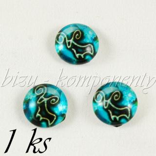 Skleněný kabošon beran, 12 mm