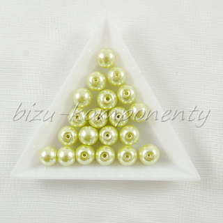 Světle zelené voskované perle 8mm 20ks