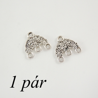 Menší rozkvetlé ramínko stříbrné barvy 