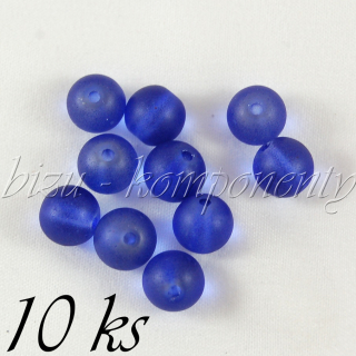 Kobaltově modré ledové korálky 8mm 10ks
