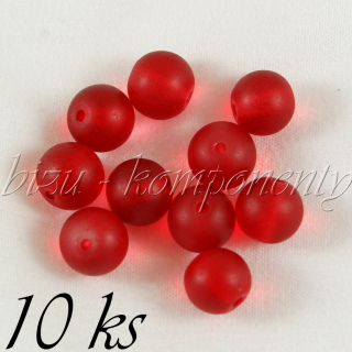 Červené ledové korálky 8mm 10ks