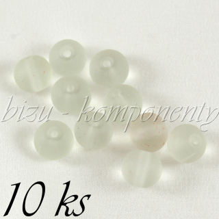 Bílé ledové korálky 8mm 10ks