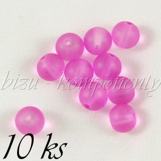 Růžové ledové korálky 8mm 10ks