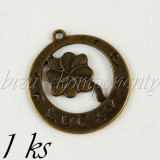 Čtyřlístek v kroužku, bronzová barva