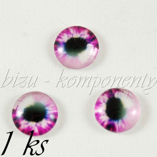 Poslední kabošon růžové oko, 12 mm