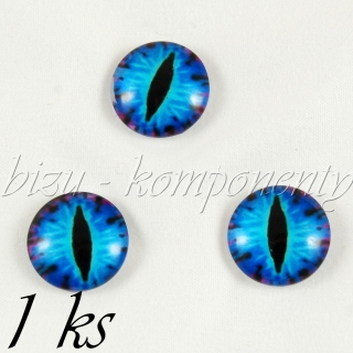 Skleněný kabošon tmavě modré oko,12 mm