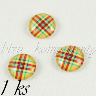 Skleněný kabošon žlutý skotský, 12 mm