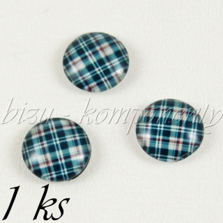 Skleněný kabošon světlejší modrý skotský 12 mm