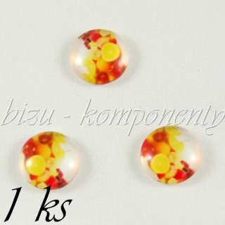 Skleněný kabošon ovoce na stole, 12 mm