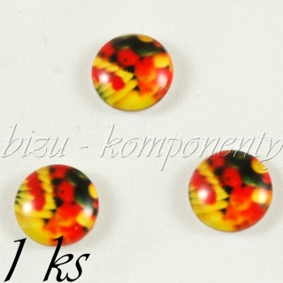 Skleněný kabošon ovoce s banány, 12 mm