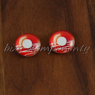 Skleněný kabošon donut, 12 mm