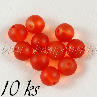 Oranžové ledové korálky 8mm 10ks