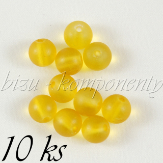 Žluté ledové korálky 8mm 10ks