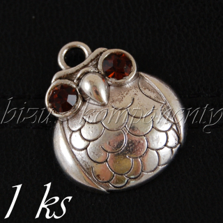 Boubelka s hnědýma očima, stříbrná barva