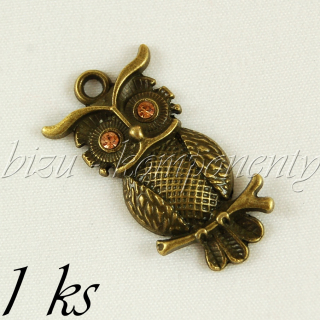 Sovička Bětuška s růžovýma očima, bronzová barva