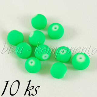 Zelené neonové skleněné korálky 10mm 10ks