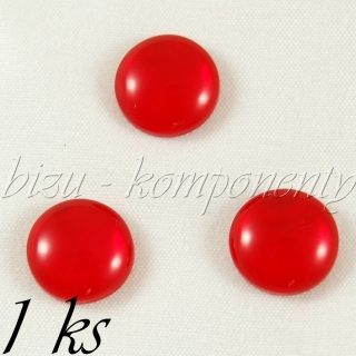 Červený kabošon, 12 mm