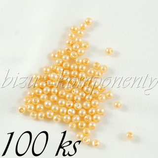 Zlatavé voskované perle 3mm 100ks