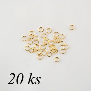 Jednoduchý spojovací kroužek zlaté barvy - 4mm - 20ks
