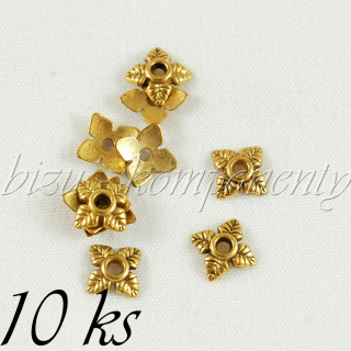 Malý čtyřlistý kaplík, zlatá barva 10ks
