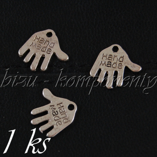Ruka "hand made", stříbrná barva