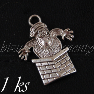 Santa v komíně, stříbrná barva