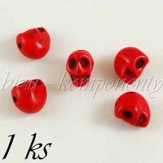 Korálek červená lebka 10mm