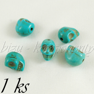 Korálek tyrkysová lebka 10mm