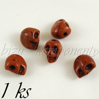 Korálek hnědá lebka 10mm