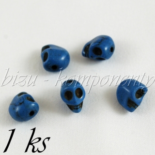 Korálek tmavě modrá lebka 10mm