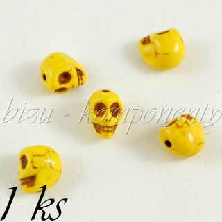 Korálek žlutá lebka 10mm