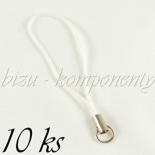 Bílé poutko s kroužkem - 10ks