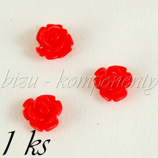 Kabošon červená růže 1, 10mm