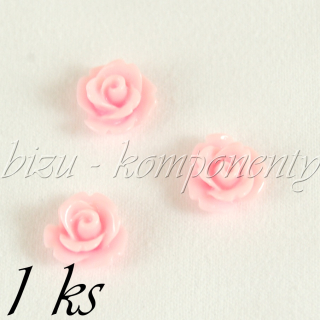 Kabošon světle růžová růžička 1, 10mm