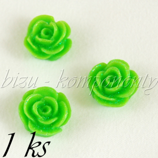 Zelený třpytivý kabošon 13mm