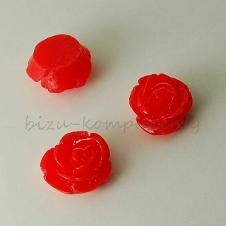 Plastový kabošon červená růže 12mm