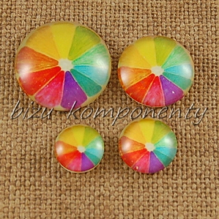 Skleněný kabošon koláčový graf, 20mm