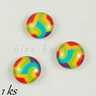 Skleněný kabošon barevný 12mm