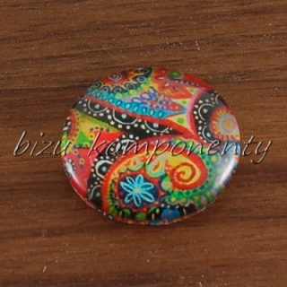 Skleněný kabošon barevný 20mm