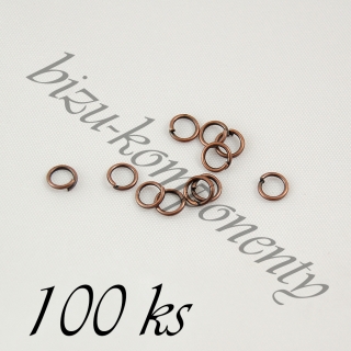 Jednoduchý spojovací kroužek měděné barvy - 5mm - 100ks