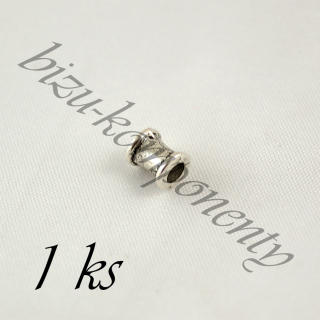  Korálek hladká špulka, stříbrná barva