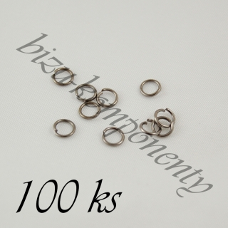 Jednoduchý spojovací kroužek gunmetalové barvy - 5mm - 100ks