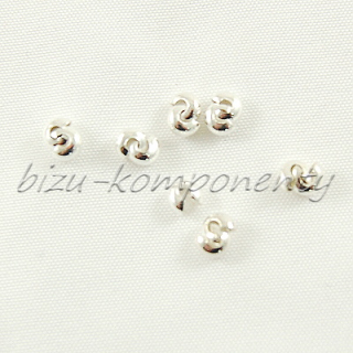 Kryt zamačkávacího rokajlu, stříbrná barva, 3 mm, 50 ks