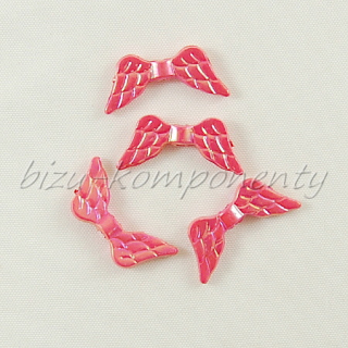 Růžová akrylová andělská křídla 10ks