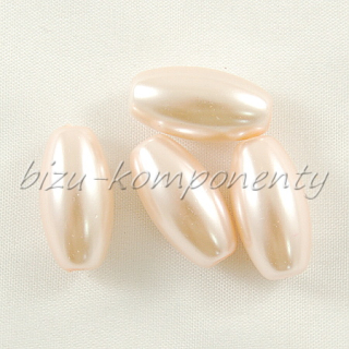 Růžové voskované perle 18x10mm 4ks