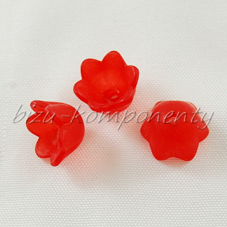 Červený akrylový květ konvalinky 10x7mm, 10ks