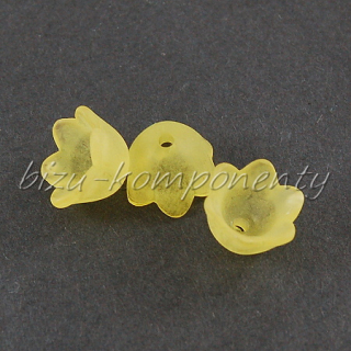 Žlutý akrylový květ konvalinky 10x7mm, 10ks
